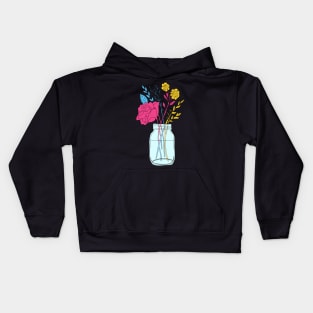 Pansexual Pride Flower Bouquet Kids Hoodie